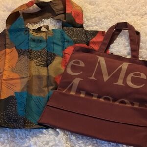 Floral Multicolor Tote & Wine Logo Shopper Set